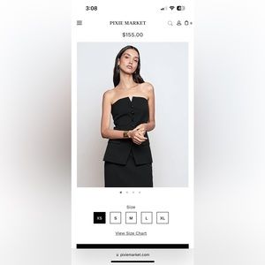 Pixie Market Strapless Button Top